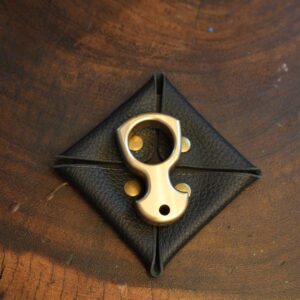 Jackal Bronze anillo funda de cuero